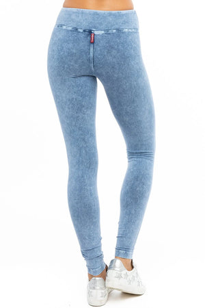 Flat Waist Ankle Legging (Style W-452, Light Blue Mineral Wash MW7) by Hard Tail Forever