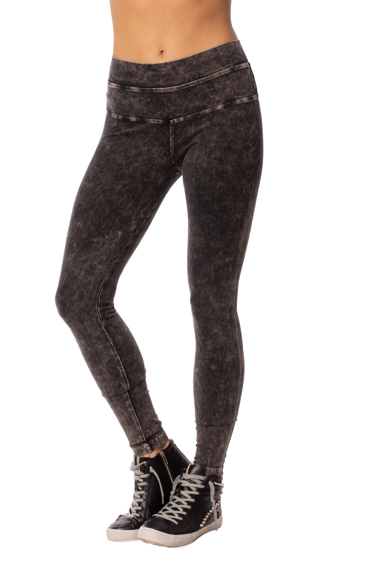 High Rise Ankle Legging (Style W-566, Black Mineral Wash MW6) by Hard -  Londo Lifestyle