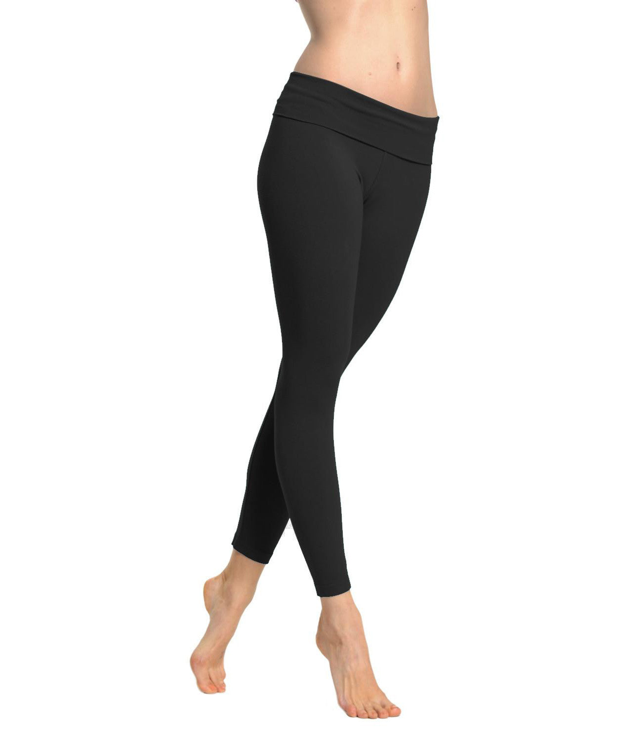 Hard Tail, Pants & Jumpsuits, Hard Tail Forever Roll Down Knee Leggings  In Black